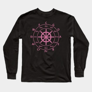 Circle of Fifths Ship Steering Wheel Pink Long Sleeve T-Shirt